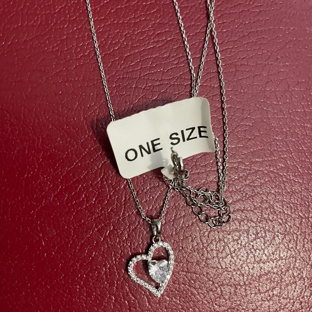 Silver Charmed Aroma Heart Stone Necklace - Picture 2 of 2